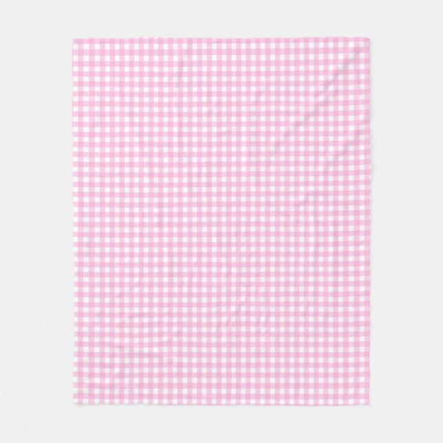 Pastel Pink Gingham Pattern Fleecedecke (Vorderseite)