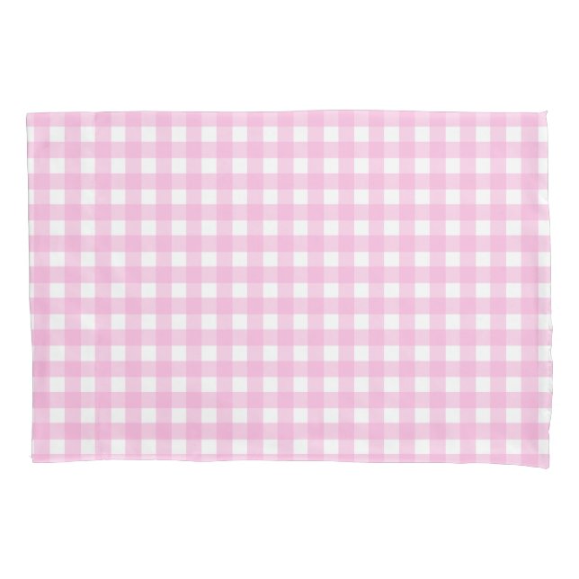 Pastel Pink Gingham Pattern Kissenbezug (Vorderseite)