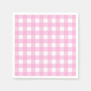 Pastel Pink Gingham Pattern Serviette