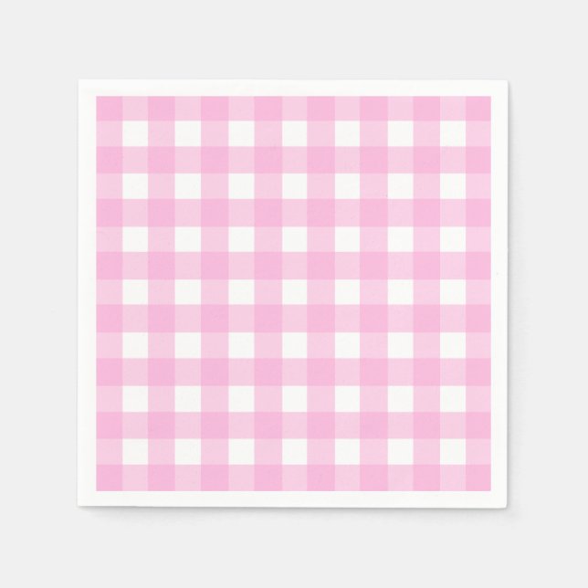 Pastel Pink Gingham Pattern Serviette (Vorderseite)