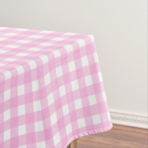 Pastel Pink Gingham Pattern Tischdecke