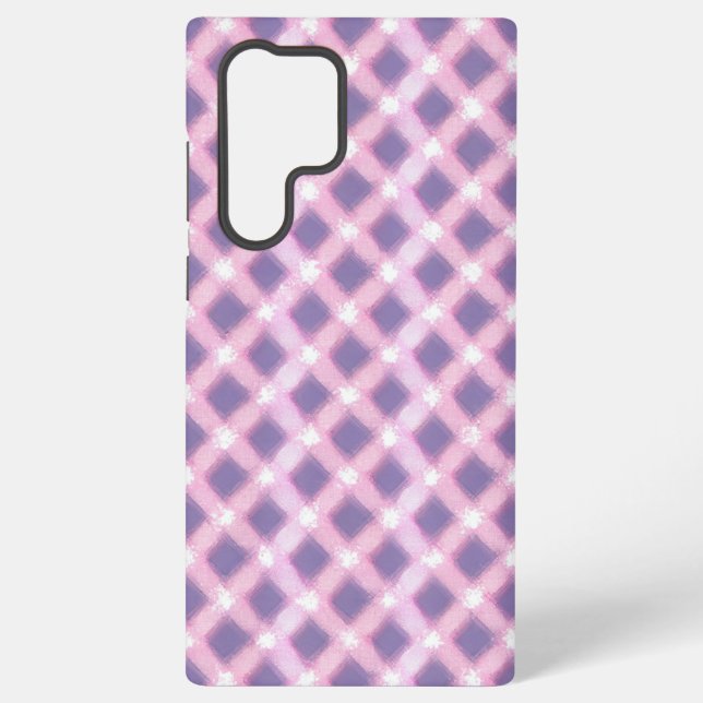 Pastel Pink Gingham Phone Case Samsung Galaxy Hülle (Rückseite)