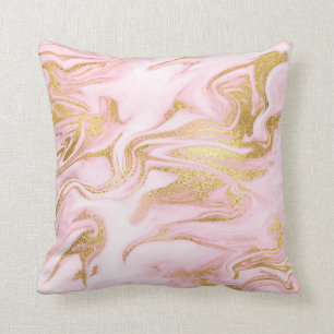 Pastel Pink Gold Weißer Marmor Vip Kissen