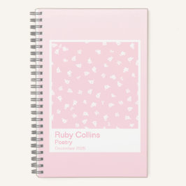 Pastel Pink Gradient Floral Aesthetic Notebook Notizbuch