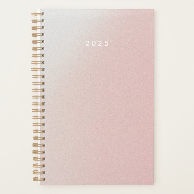 Pastel Pink Gradient Personalisiert 2025 Planer (Vorderseite)