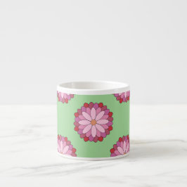 Pastel Pink Green Asian Medallion Floral Espressotasse