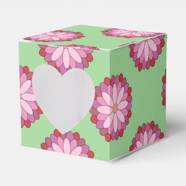 Pastel Pink Green Asian Medallion Floral Geschenkschachtel (Vorderseite)