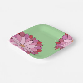 Pastel Pink Green Asian Medallion Floral Pappteller