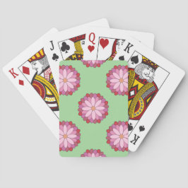 Pastel Pink Green Asian Medallion Floral Spielkarten