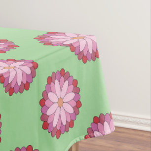 Pastel Pink Green Asian Medallion Floral Tischdecke