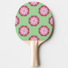 Pastel Pink Green Asian Medallion Floral Tischtennis Schläger
