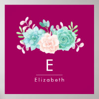 Pastel Pink & Green Floral Bouquet auf der Magenta