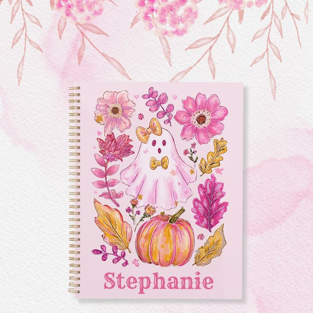 Pastel Pink Halloween Ghost with Custom Name Planer (Von Creator hochgeladen)