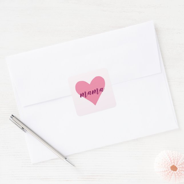 Pastel Pink Heart Mama Sticker (Umschlag)