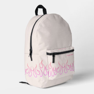 Pastel Pink Lila Flamme Feuer Niedlich Stilmädchen Bedruckter Rucksack
