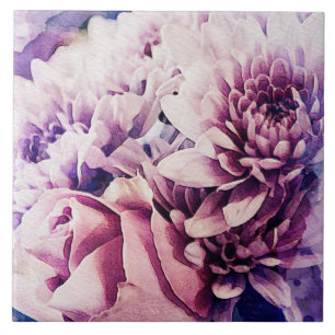 Pastel Pink Lila Rose Chrysanthemum Blume Fliese