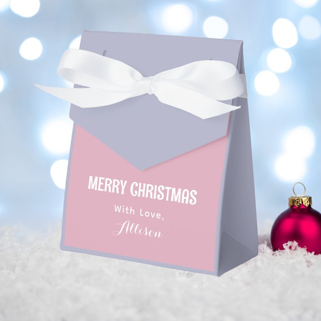 Pastel Pink, Lila und Blue Retro Frohe Weihnachten Geschenkschachtel (Von Creator hochgeladen)
