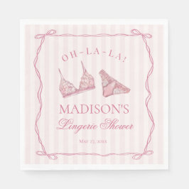 Pastel Pink Lingerie Shower Bachelorette Party Serviette