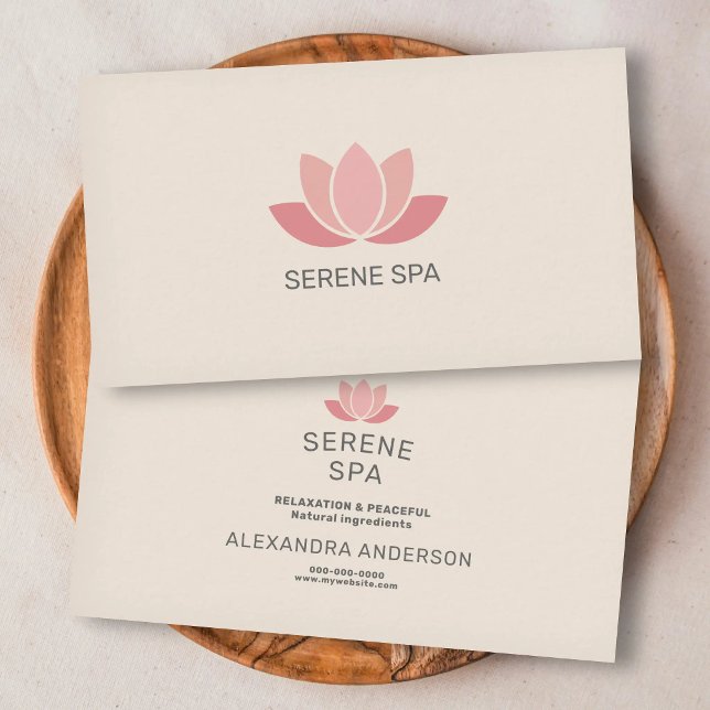 Pastel Pink Lotus Flower - Spa Salon Visitenkarte (Pastel Pink Lotus Flower - Spa Salon Business Card)