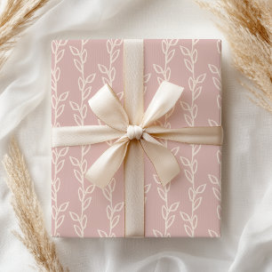 Pastel Pink Mauve Shabby Leaf Floral Geschenkpapier