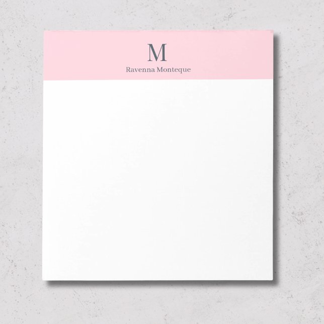 Pastel Pink Minimal Personalized Name Notizblock (Von Creator hochgeladen)