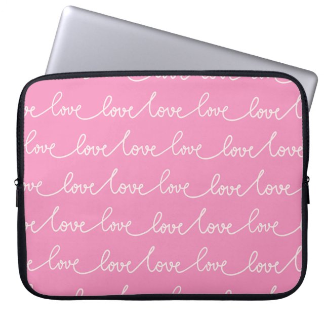 PASTEL PINK MIT SCRIPT FÜR WEISSE LIEBE LAPTOPSCHUTZHÜLLE (Vorderseite)