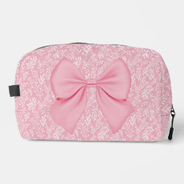 PASTEL PINK MIT WEISSEN BLÄTTER & PINK BOW WASCHBEUTEL