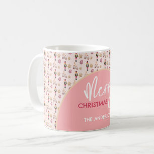 Pastel Pink Modernes Weihnachtsmuster Kaffeetasse