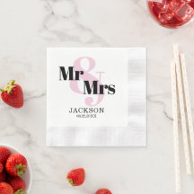 Pastel Pink Mr & Mrs Wedding