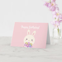 Pastel Pink Niedlich Kawaii Bunny Kids Happy Gebur