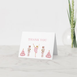 Pastel Pink Nutcracker Baby Shower Thank You Card Dankeskarte