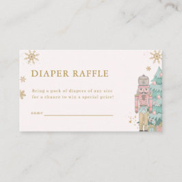 Pastel Pink Nutcracker Diaper Raffle Card Baby Begleitkarte