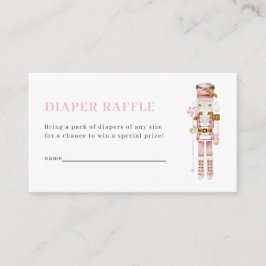 Pastel Pink Nutcracker Diaper Raffle Card Begleitkarte