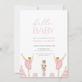 Pastel Pink Nutcracker Kinderdusche Einladung