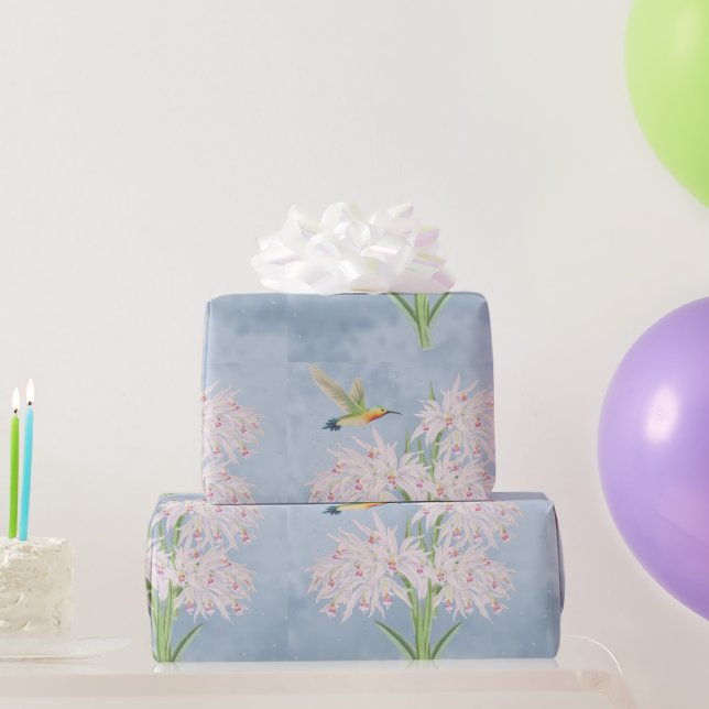 Pastel Pink Orchids Floral Geschenkpapier (Partygeschenke)