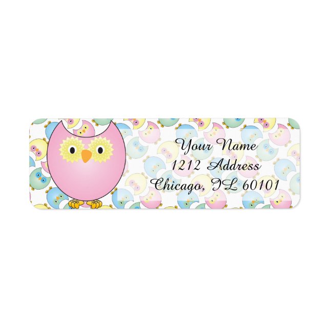 Pastel Pink Owl Baby Dusche Thema (Vorne)