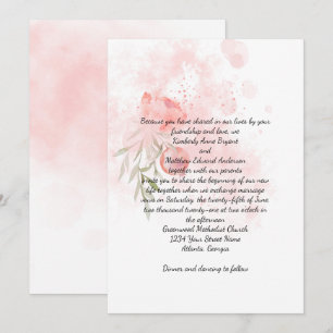 Pastel Pink Peony Watercolor Wash Wedding Einladung