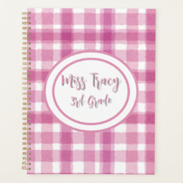 Pastel Pink Plaid Custom  Planer