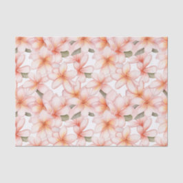 Pastel Pink Plumeria Frangipani Gemustert Seidenpapier