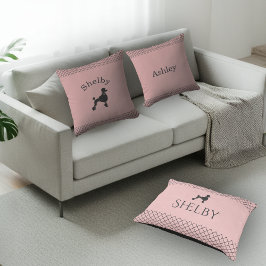 Pastel Pink Poodle  Personalized Matching Kissen