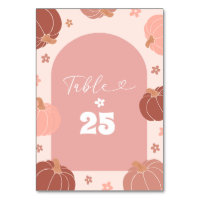 Pastel Pink Pumpkin Erster Geburtstag Tischnummer