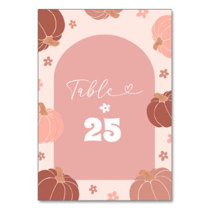 Pastel Pink Pumpkin Erster Geburtstag Tischnummer