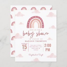 Pastel Pink Rainbow Clouds Girl Baby Showroom Invi