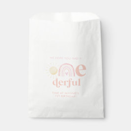 Pastel Pink Rainbow Little Miss ONEderful Birthday Geschenktütchen