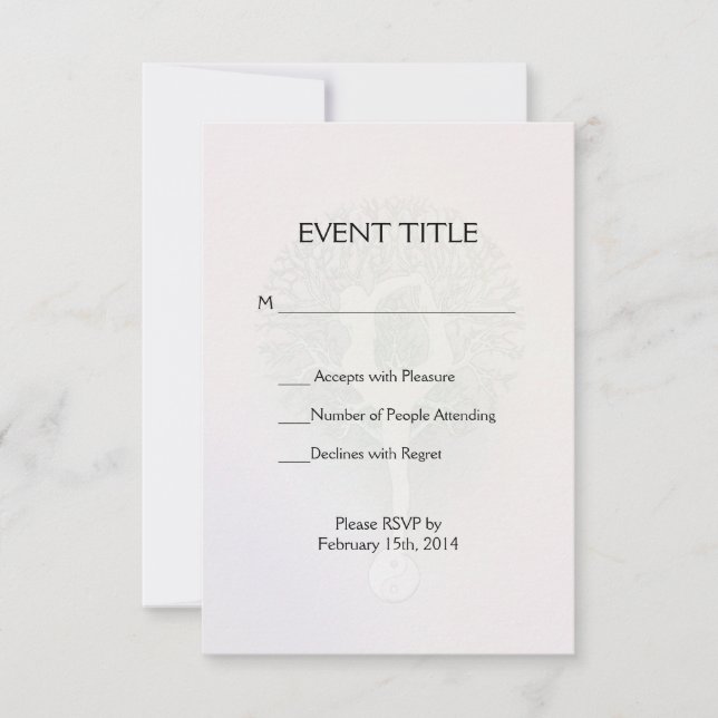 Pastel Pink Rainbow Yoga Tree RSVP Karte (Vorderseite)