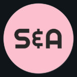 Pastel Pink Retro Mit Monogramm Hochzeit Runder Aufkleber<br><div class="desc">Genießen Sie dieses moderne Design in Retro-Eleganz mit diesem lustigen,  bunten Design mit klassischen Schriftart und einer schönen Farbpalette.</div>