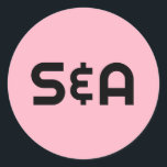 Pastel Pink Retro Mit Monogramm Hochzeit Runder Aufkleber<br><div class="desc">Genießen Sie dieses moderne Design in Retro-Eleganz mit diesem lustigen,  bunten Design mit klassischen Schriftart und einer schönen Farbpalette.</div>