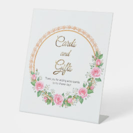 Pastel Pink Roses & Baby’s Breath Cards & Gifts Sockelschild