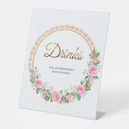 Pastel Pink Roses & Baby's Atem Drinks Sockelschild