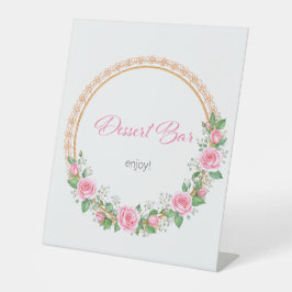 Pastel Pink Roses & Baby's Breath Desert Bar Sockelschild